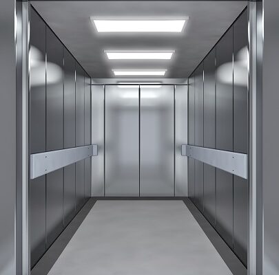 Modern elevator with opened doors - 3d illustration